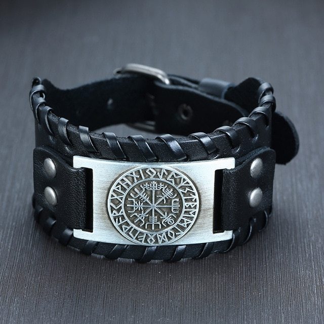 Men's wide leather bracelet 484925933201
