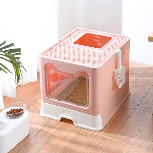 Fully Enclosed Odor-proof Drawer Foldable Cat Litter Basin 4849e139 9f7f 4bf1 88d2 174fd9cbd3bb