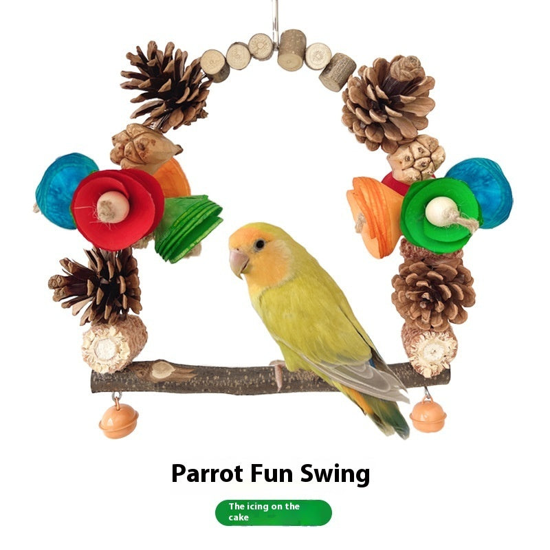 Parrot Swing Pine Nut Grinding Mouth Grinding Claw Log Bird Stand Rod Color Decoration 484e319b bd2f 4e96 a8e4 2b3f53e911f4