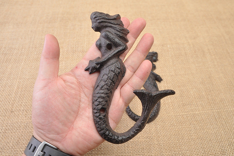 Vintage Ornament Mermaid Cast Iron Single Hook Wall Hook 485097e4 7821 4eb3 9a3e 6ab2e86aee5b