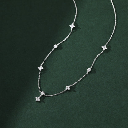 High-grade Four-leaf Flower 925 Sterling Silver Necklace Female 48522dfe b044 4111 9831 843822ecf7a6