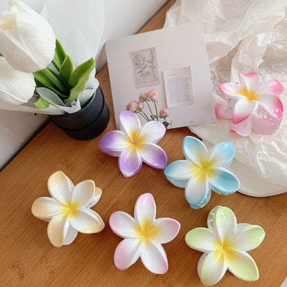 Muweordy Plumeria Hair Clips Flower Hair Clip Trendy Hair Claw Clip Popular Hair Catch Korean Hair Accessories For Women 4854