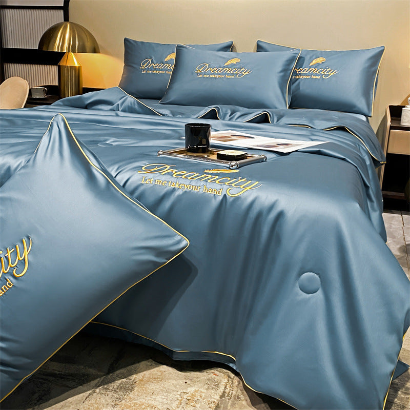 Modern Simple Washed Silk Airable Cover Ice Silk Printing And Dyeing Embroidery 48559c64 3758 480a 89de 48998691a01b