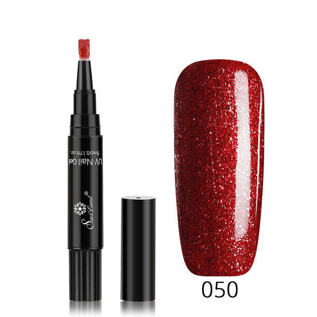 3 In 1 Gel Nail Varnish Pen Glitter One Step Nail Art Gel Polish Hybrid - HD Wireless Product #43