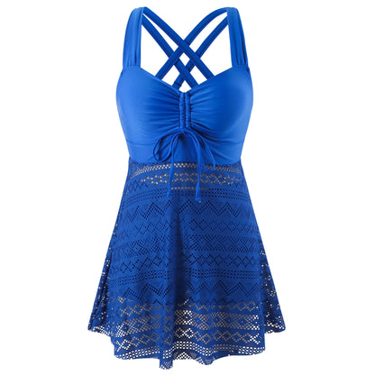 Korean Version Of Solid Color Lace One-piece Swimsuit 485dac7a dd8f 4dca 9580 0e52881f2ad5