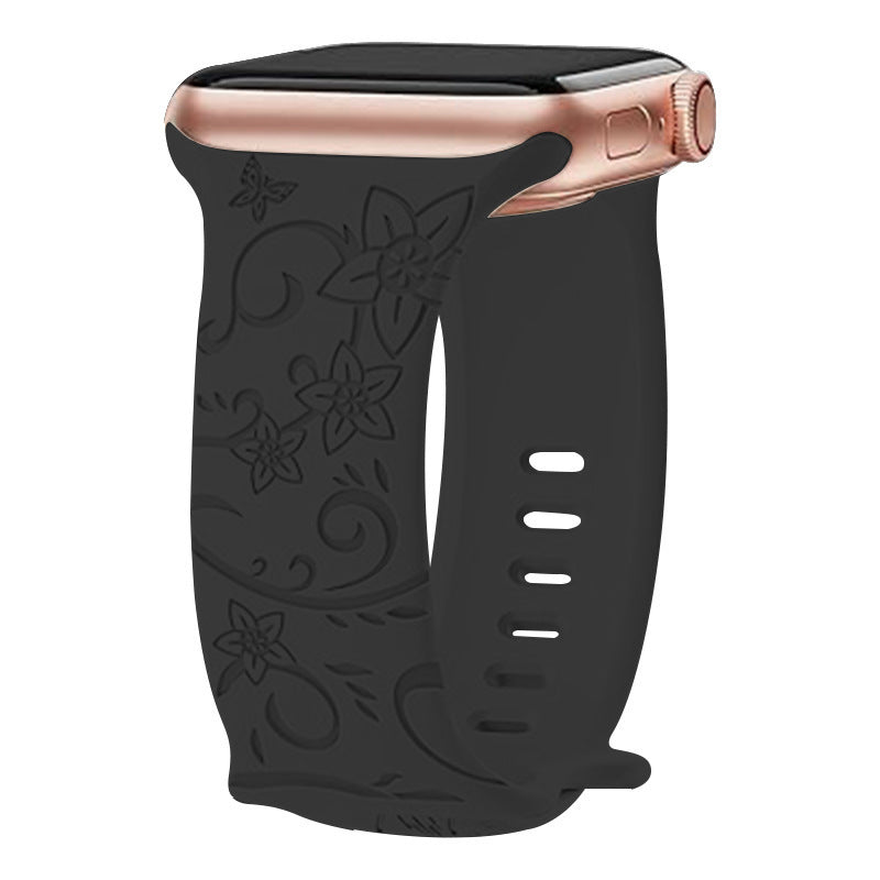 New Laser Carving Embossed Brocade Flower Butterfly Clasp Silicone Strap 4861af93 72c2 4365 9f13 5e82fac22a23 20e67664 d163 4