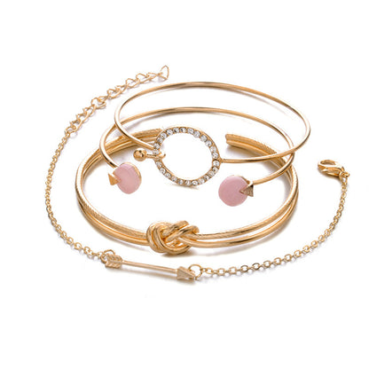 Personality knotted ring circle diamond arrow bracelet 4863984407673