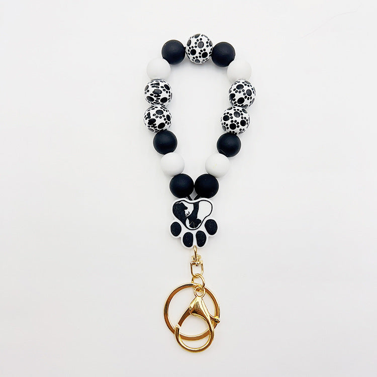 Silicone Wooden Beads Bracelet Keychain 4868ea17 6e1a 4f9e 880d f2e706f2c83b