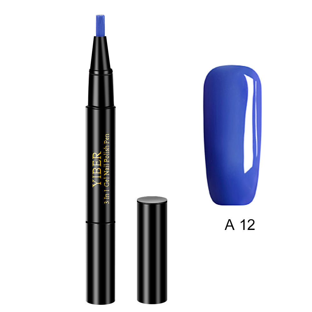 3 In 1 Gel Nail Varnish Pen Glitter One Step Nail Art Gel Polish Hybrid - HD Wireless Product #9