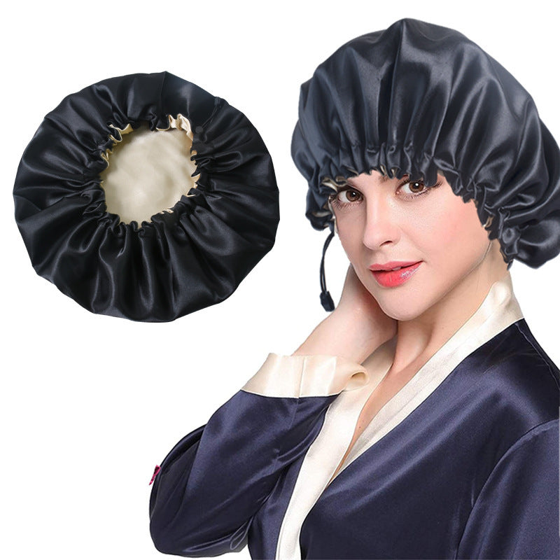 Shower Cap Soft Silk Dual-use Bath Cap Chemotherapy Cap 48719f0d 2555 4e7e aab6 4d6e3b617e2c