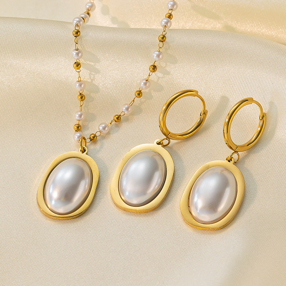 Stainless Steel Necklace Earrings Women's Jewelry Suit 48738445 b984 44f4 90e8 6f9081d83c31