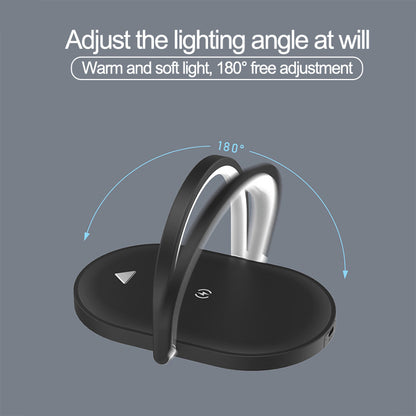 3 In 1 Foldable Wireless Charger Night Light Wireless Charging Station Stonego LED Reading Table Lamp 15W Fast Charging Light - HD Wireless Product #4