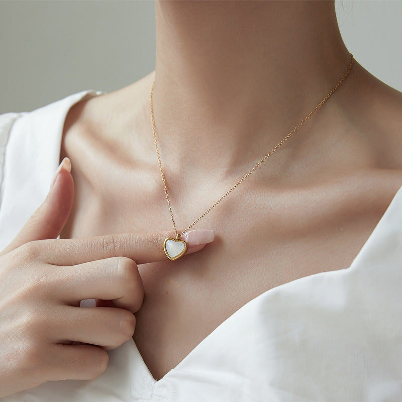 Simple Personality Red Agate Necklace Women Heart Shape 48cfddd1 c998 4ed4 b03d 8f087135b231