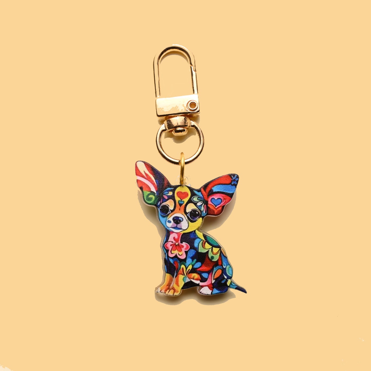 Animal Theme Cartoon Cat Puppy Acrylic Keychain