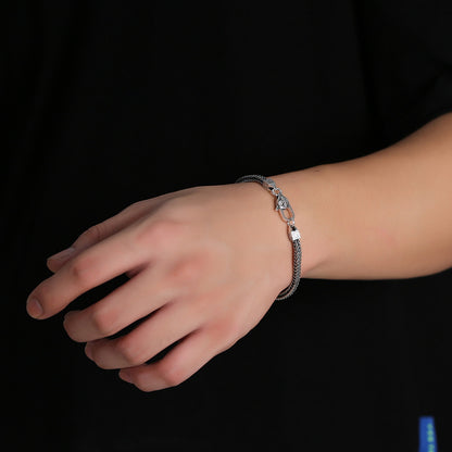 Men And Women 925 Sterling Silver Punk Retro Hip Hop Diamond Jewelry Ornament Bracelet 48f9eabb 83cf 4b93 ab52 1b5019c6ea7a