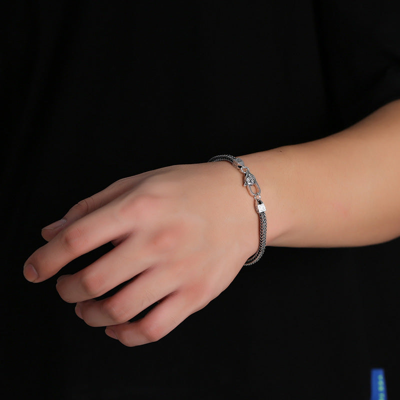 Men And Women 925 Sterling Silver Punk Retro Hip Hop Diamond Jewelry Ornament Bracelet 48f9eabb 83cf 4b93 ab52 1b5019c6ea7a 5