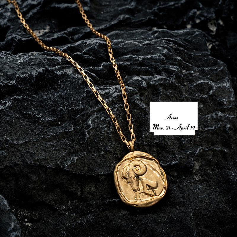 Vacuum Plating 18k Titanium Zodiac Oval Pendant Necklace 48fcdb8a decb 46e6 b296 2e680e774020