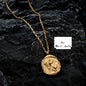 Vacuum Plating 18k Titanium Zodiac Oval Pendant Necklace 48fcdb8a decb 46e6 b296 2e680e774020