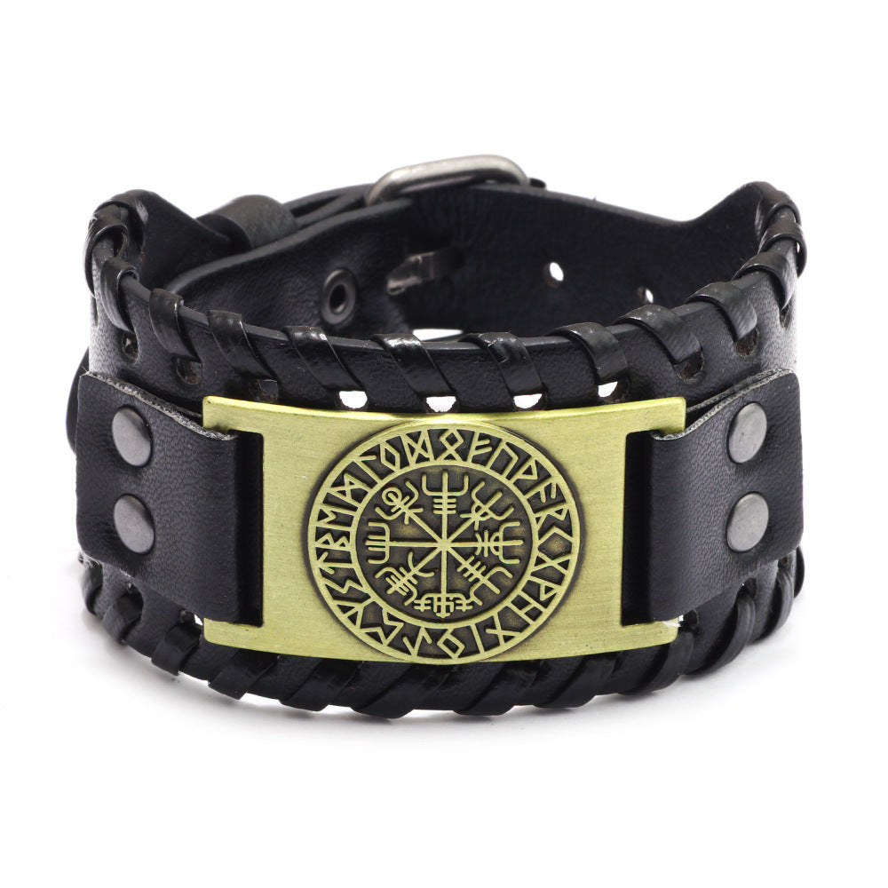 Men's wide leather bracelet 4907195205567