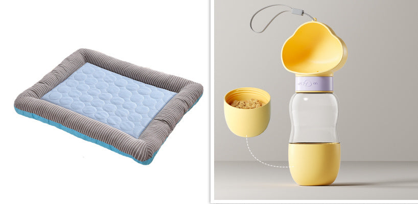 Pet Cooling Pad Bed For Dogs Cats Puppy Kitten Cool Mat Pet Blanket Ice Silk Material Soft For Summer Sleeping  Blue Breathab