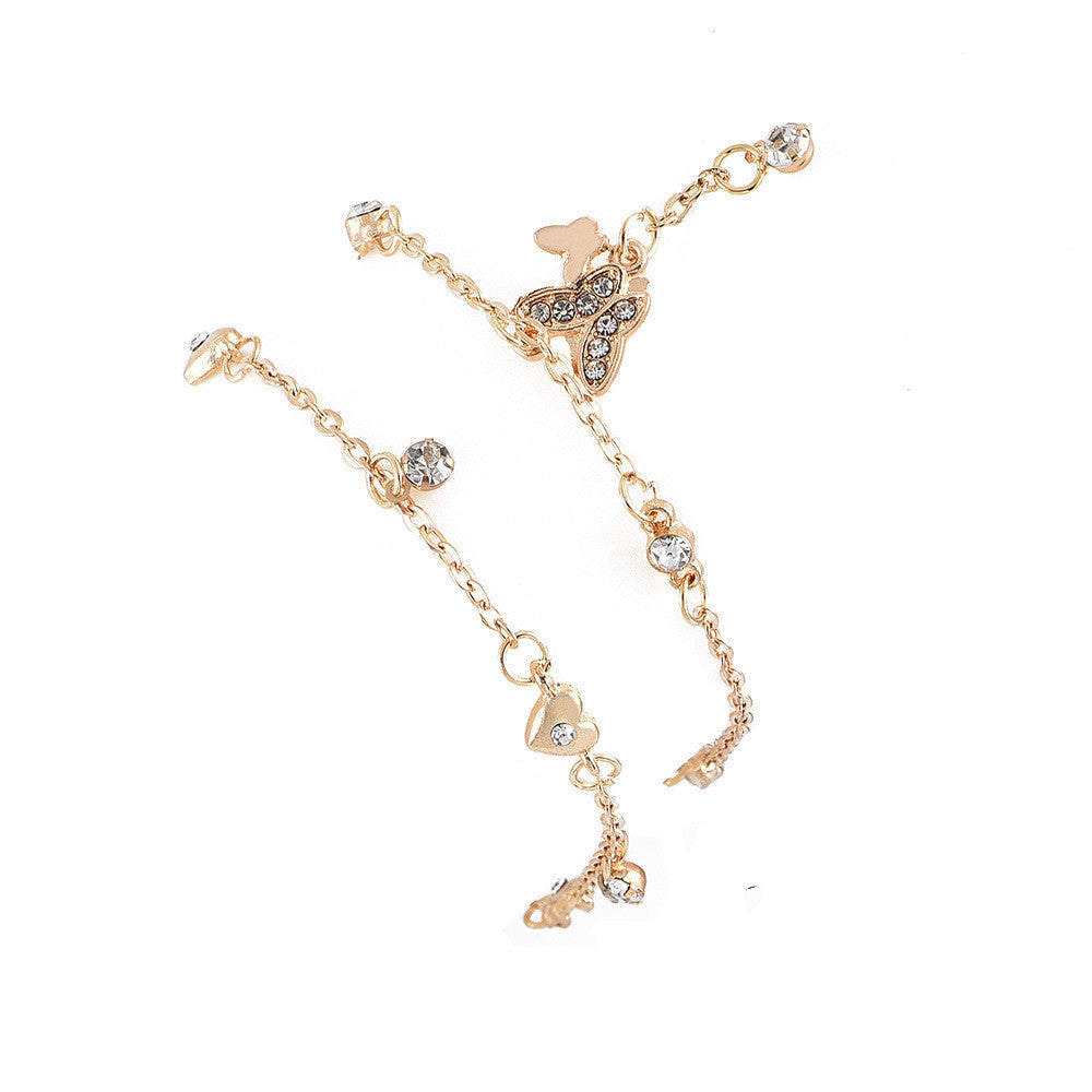 Women's Fashion Butterfly Love Multilayer Anklet 491dcb59 7983 469e 80ba 34485d96a074