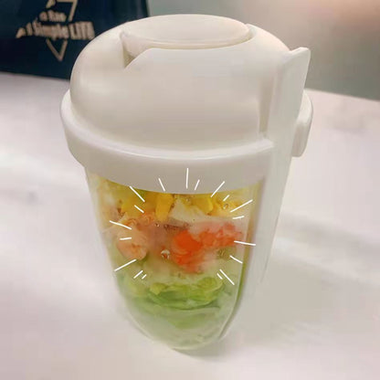 Breakfast Oatmeal Cereal Nut Yogurt Salad Cup Container Set With Fork Sauce Cup Lid Bento Food Taper Bowl Lunch Box 4921d0bf 