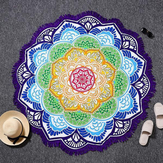 Round Printed Bath Towel Beach Towel Yoga Mat 492380318940