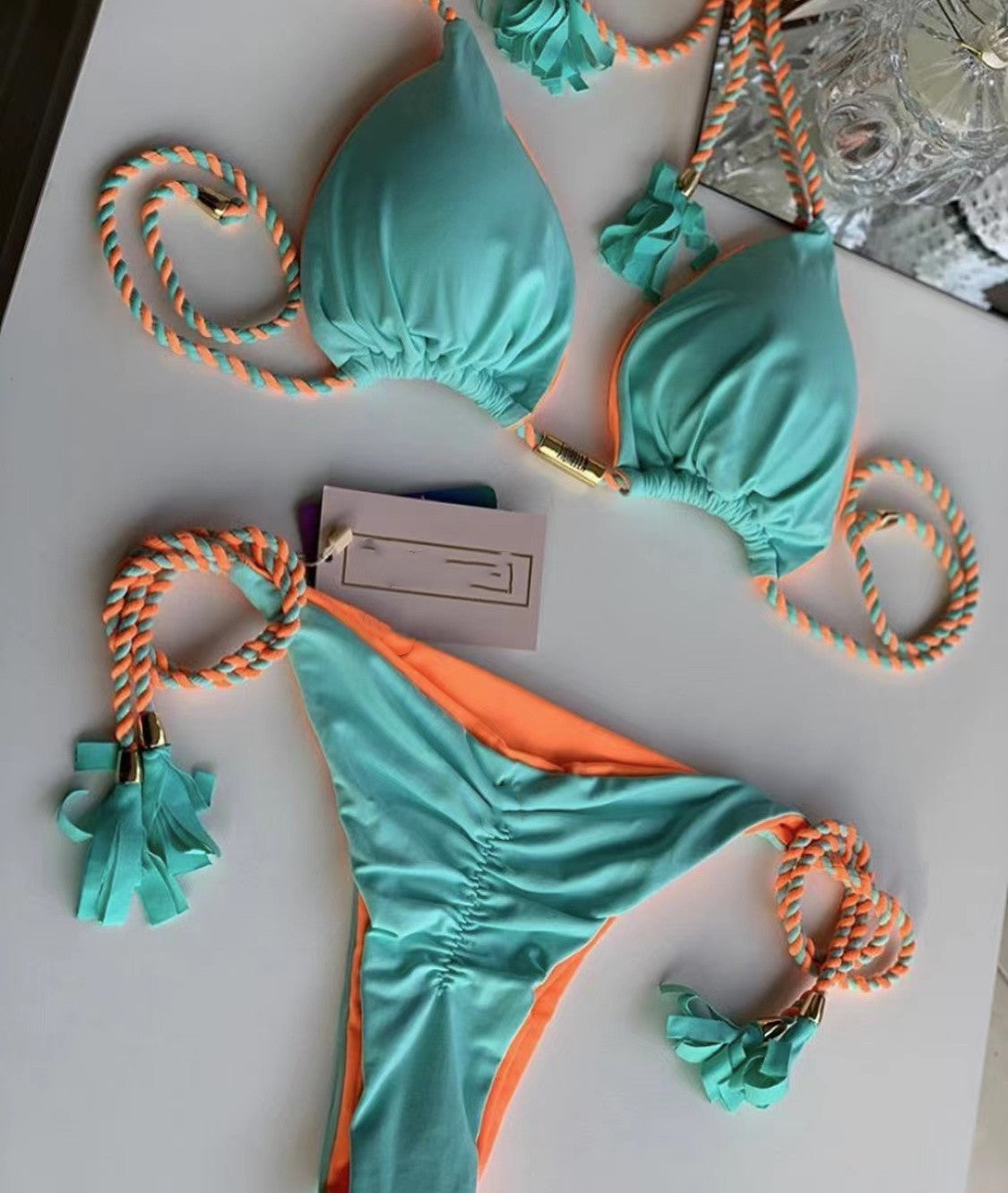 Braided Bikini Triangle Bag Swimsuit 492baaa0 7d70 4dea 8e2a 7ec33fd52770