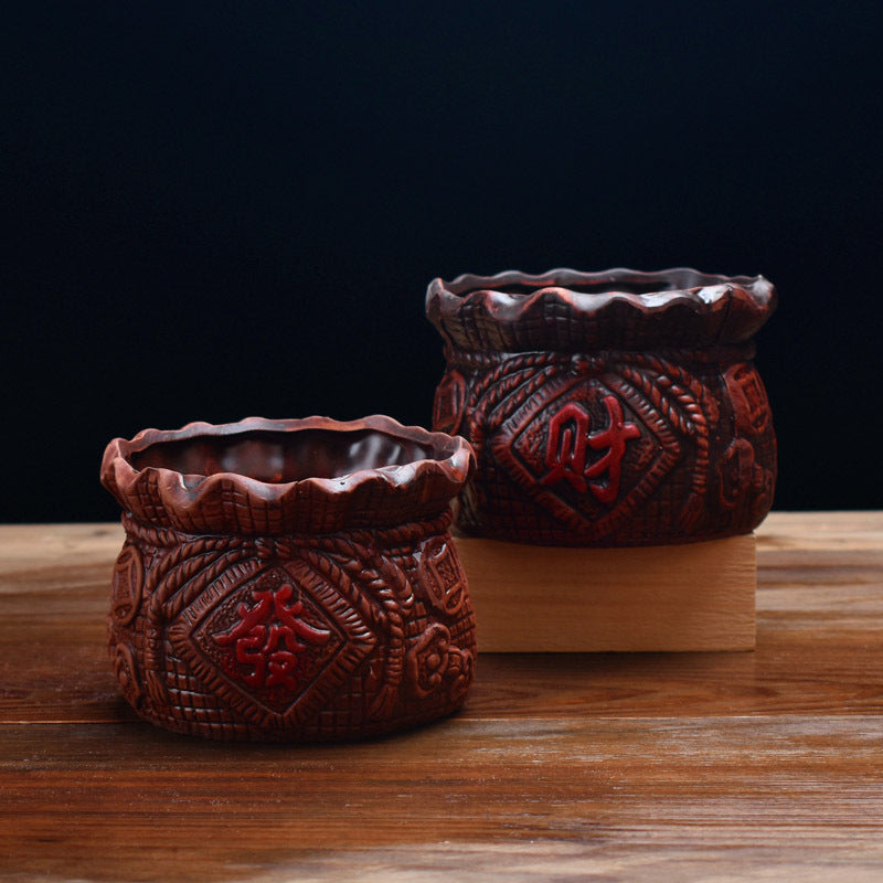 Retro Red Pottery Breathable Succulent Flower Pot 492c2058 c8f1 4e80 81c0 821835e7cfa7