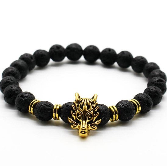 Man's Volcanic Stone Bracelet Longteng Ornaments Bracelet Natural Stone Elastic Bracelet 49444541831930