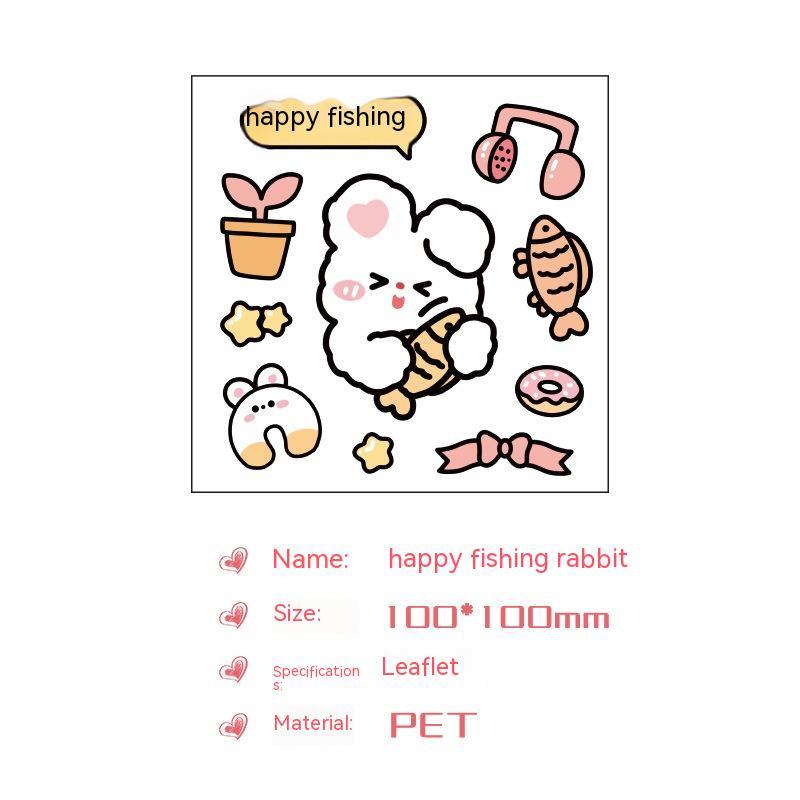 Cute Bear Clear Water Cup Stickers Children's Cartoon Korean Journal Material Mobile Phone Cup Decoration 49474e9e 305b 43b6 
