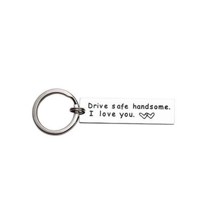 8 Styles Stainless Steel Key Chain Drive Safe I Need You Here With Me Keychain Couples Jewelry Engraved Car Key Chain SP1456 - HD Wireless Product #5