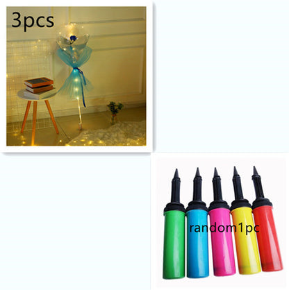 LED Luminous Balloon Rose Bouquet Transparent Bobo Ball Rose 4954956660998