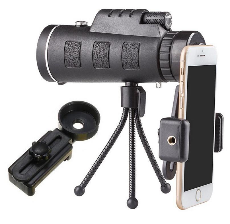 Compatible with Apple, Monocular Telescope Zoom Scope with Compass Phone Clip Tripod - 图片 4