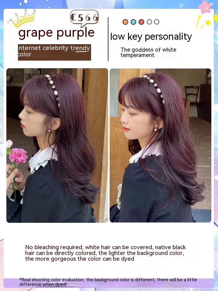 Ammonia-free Hair Color Paste Monochrome Paste Cover White Hair Multi-segment Color One-step Black Tea Gray Blue Black Hair D