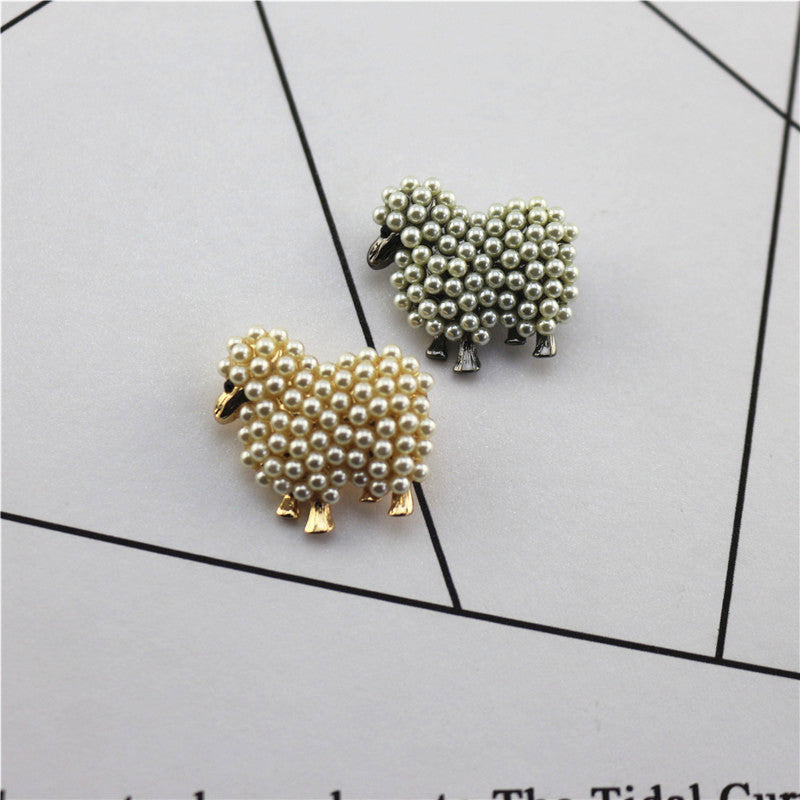 Full lamb pearl cute lamb brooch 496086724270