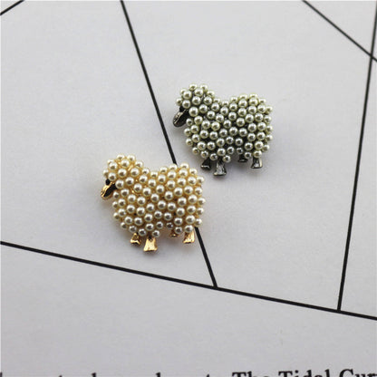 Full lamb pearl cute lamb brooch 496086724270