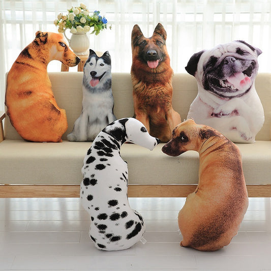 Funny 3D Dog Print Throw Pillow Creative Cushion Cute Plush Doll Gift Home Decor 4967105243 602317453