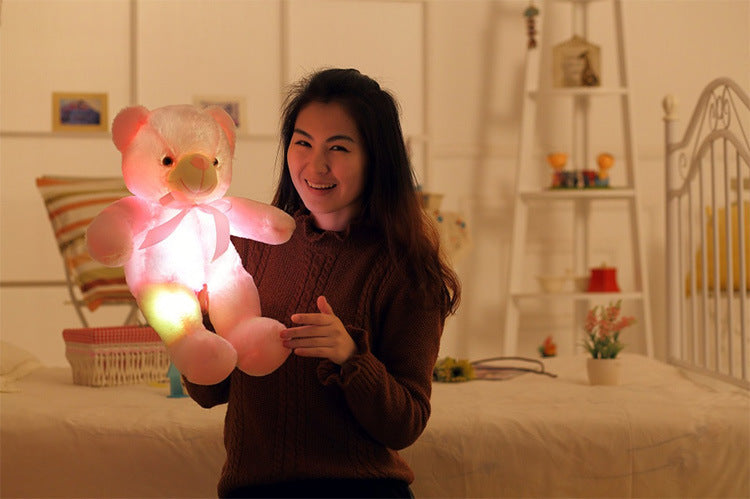 Creative Light Up LED Teddy Bear Stuffed Animals Plush Toy Colorful Glowing Christmas Gift For Kids Pillow 4979572964038