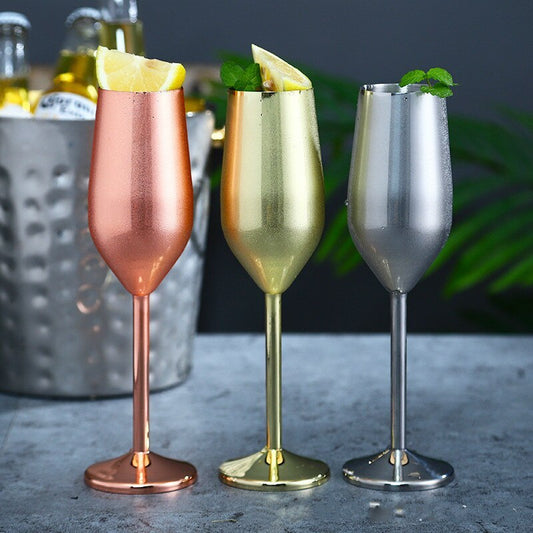 Stainless steel champagne glass and red wine cup 498636397065