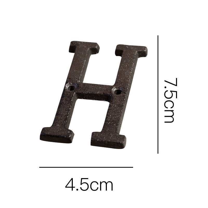 European-style Retro Cast Iron Three-dimensional Wrought Iron 26 English Letters Door Number 4986a066 7bba 452c 9fb0 77cbd340