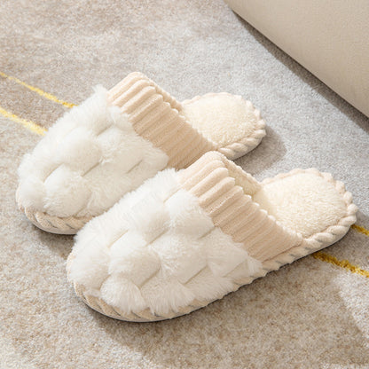 Indoor Warm Platform Couple Plush Slippers 49a9cf0b ddb7 4c47 b5ad c3e9ae7c606e