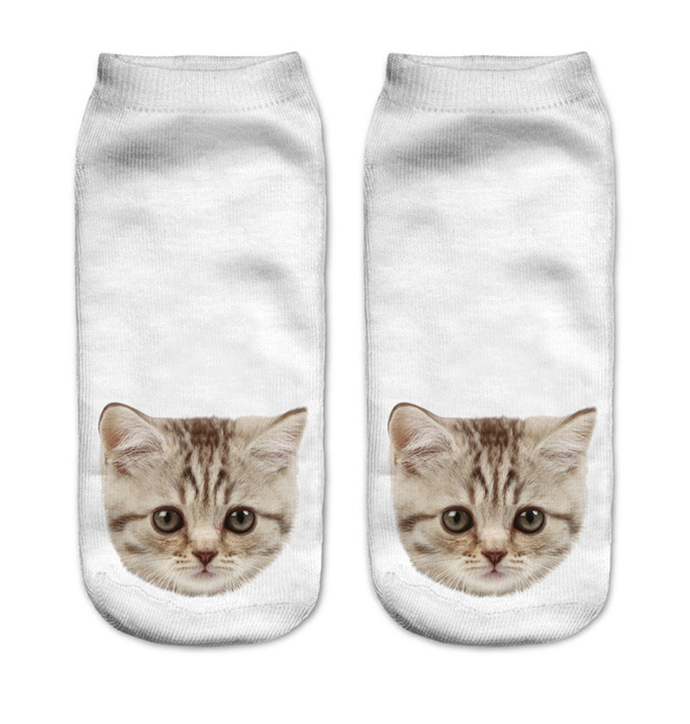 Popular Funny Unisex Short Socks 3D Cat Printed Anklet Socks Casual Socks 49bcb6f6 090c 4627 9295 bc98587906dc