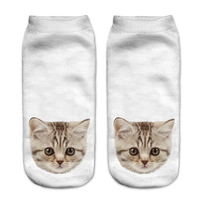 Popular Funny Unisex Short Socks 3D Cat Printed Anklet Socks Casual Socks 49bcb6f6 090c 4627 9295 bc98587906dc