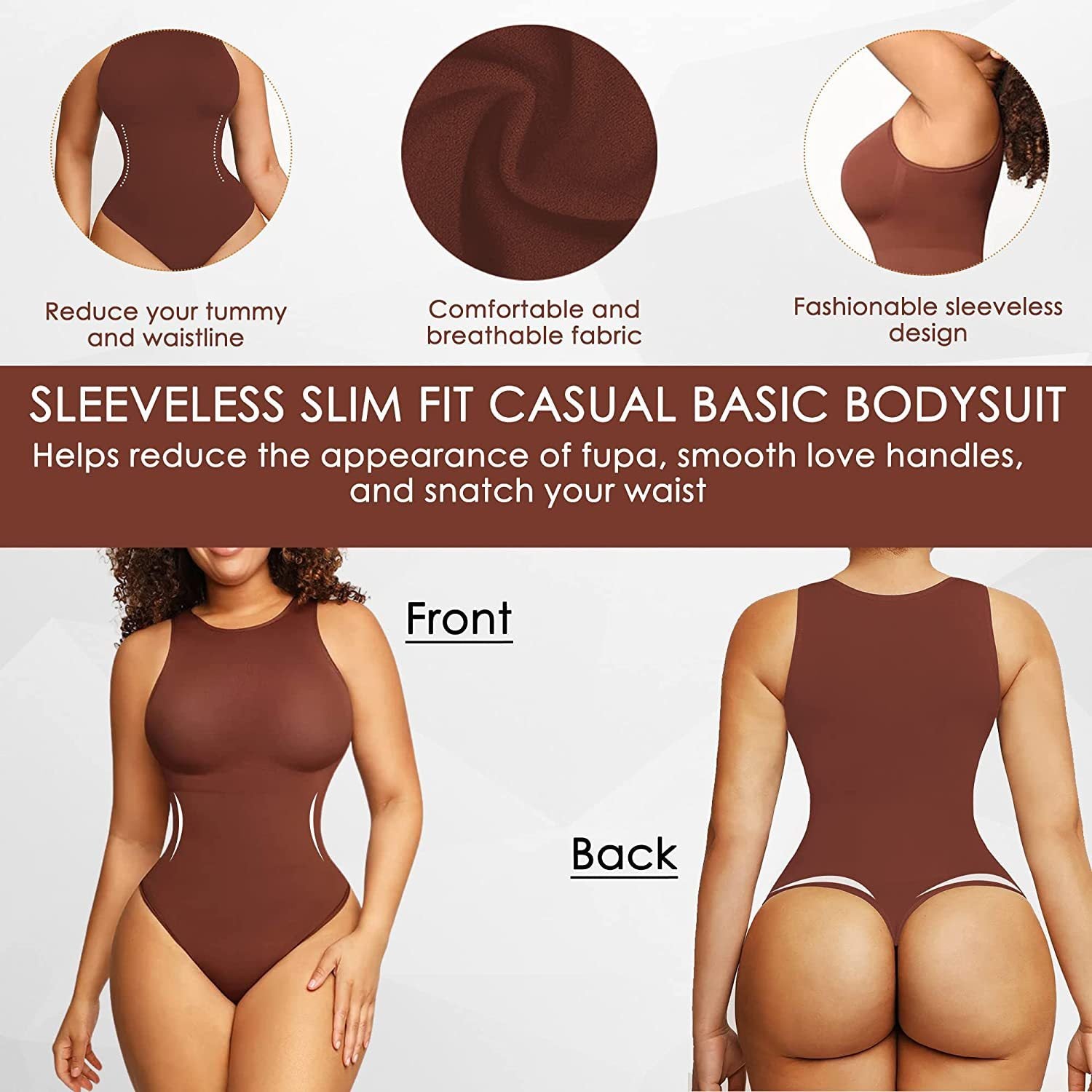 Belly Contraction Body Shaper Solid Color Round Neck Jumpsuit 49be69bb c453 4994 80db 7917d89546bf