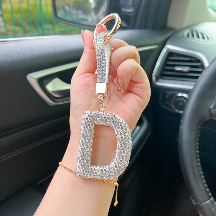 English Letter Keychain Clay Diamond Round Buckle Pendant 49c8751c 65a4 4891 9259 62319ca8fc7d