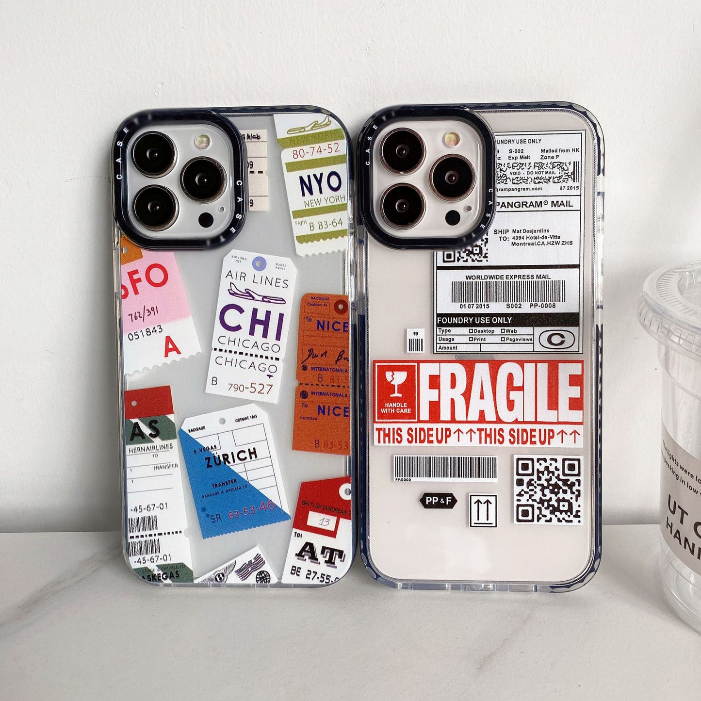 Travel Ticket Label Transparent Phone Case 49cc0b01 353a 4342 9b30 bf0e41b22576