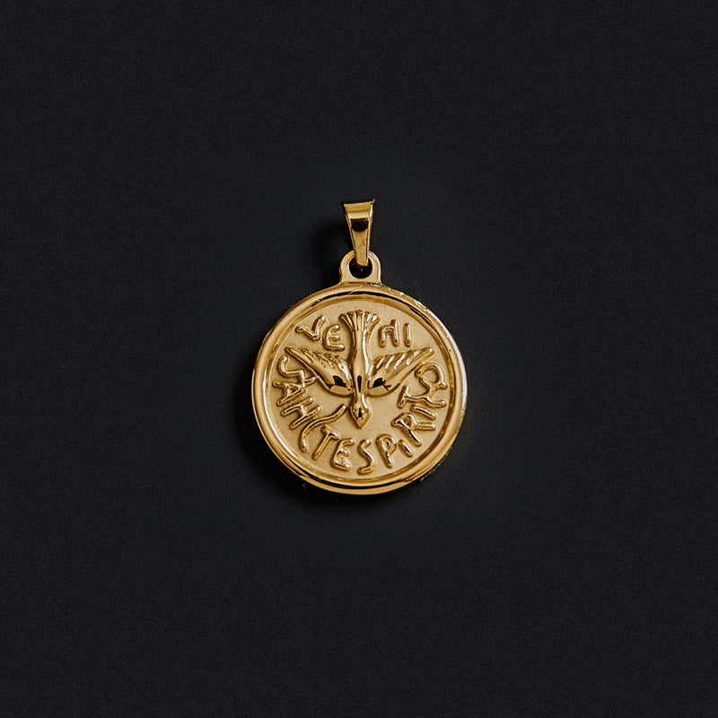 Portrait Coin Cross Peach Heart Angel Retro Pendant 49d3f128 ef9d 427a b7ba b896503dfb16