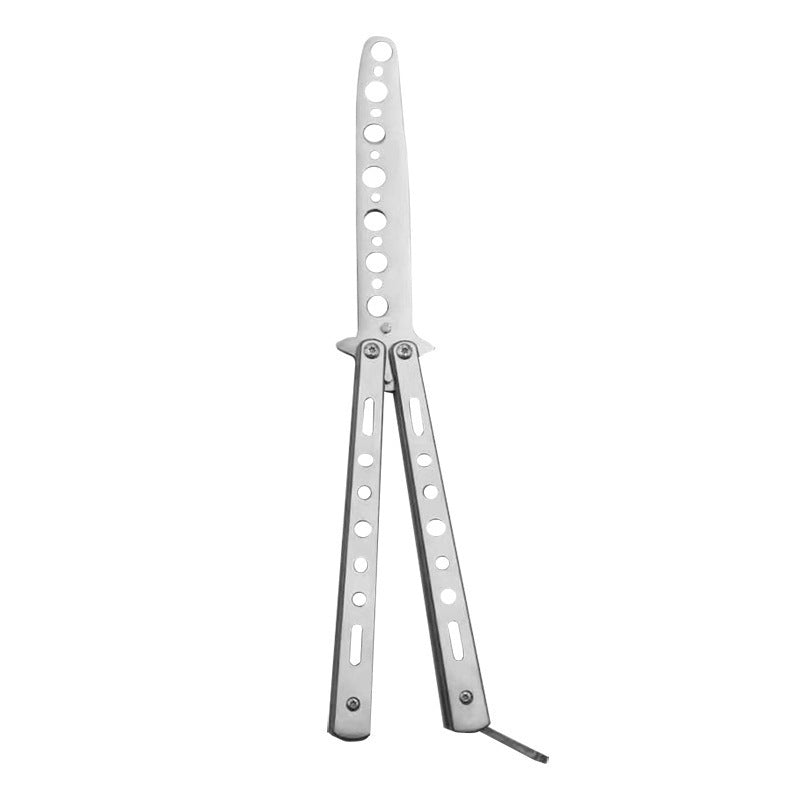 Outdoor Foldable Comb Stainless Steel Practice Training Butterfly Knife Comb Beard Moustache Brushe Salon Hairdressing Hair S