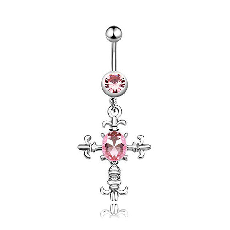 Human Body Puncture Belly Dance Accessories Diamond Cross Navel Stud 49e563e5 a6cb 470a 944f a4a089d15004